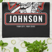 Linge De Cuisine Drapeau patriotique personnalisé de pompier (Plié)