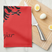 Linge De Cuisine Drapeau personnalisé de l'aigle à double tête d'Al (Quart Plié)