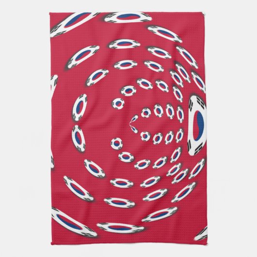 Linge De Cuisine Drapeau Polka de Corée du Sud (Vertical)