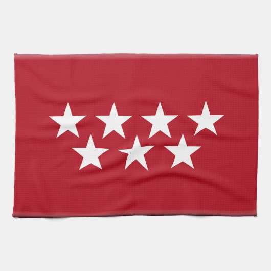 Linge De Cuisine Drapeau (régional) de Madrid Espagne (Horizontal)