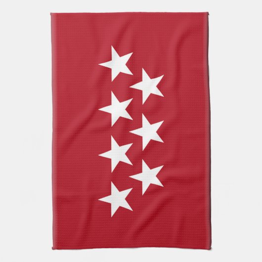 Linge De Cuisine Drapeau (régional) de Madrid Espagne (Vertical)