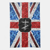 Linge De Cuisine Drapeau rouge bleu blanc brillant parties scintill (Vertical)