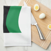 Linge De Cuisine Drapeau rouge, noir et vert (Quart Plié)