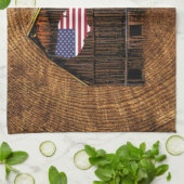 Linge De Cuisine Drapeau rustique américain (Plié)