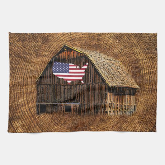 Linge De Cuisine Drapeau rustique américain (Horizontal)