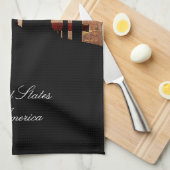 Linge De Cuisine Drapeau rustique américain New York Skyline (Quart Plié)