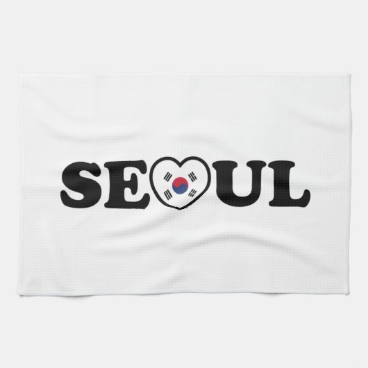 Linge De Cuisine Drapeau Seoul Love Heart Taegeukgi (Horizontal)