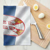 Linge De Cuisine Drapeau serbe (Quart Plié)