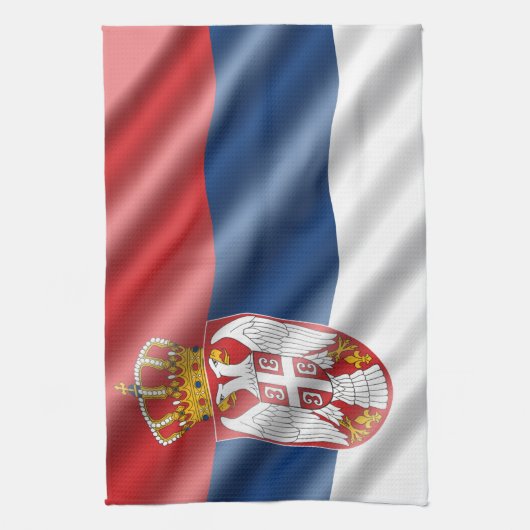 Linge De Cuisine Drapeau serbe (Vertical)