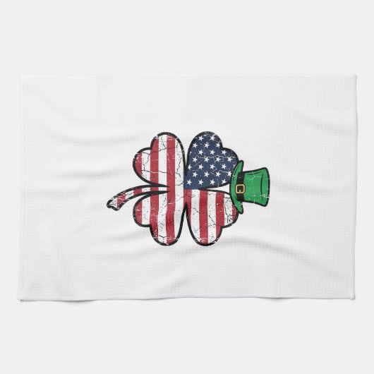 Linge De Cuisine Drapeau Trèfle Vintage St. Patrick (Horizontal)