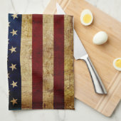 Linge De Cuisine Drapeau USA / Grunged (Quart Plié)