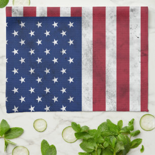 Linge De Cuisine Drapeau USA vintage rouge blanc bleu patriotique A