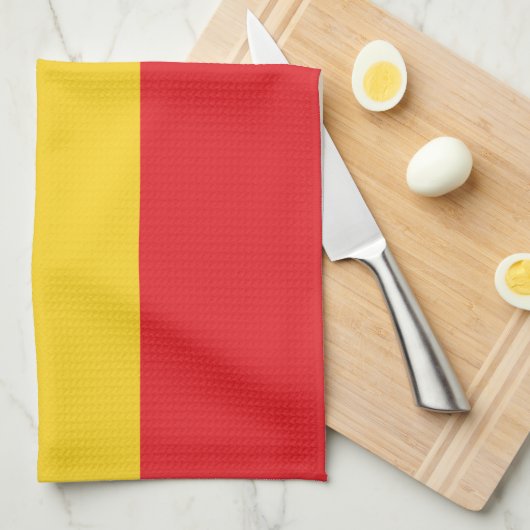 Linge De Cuisine Drapeau vert, or (jaune) et rouge (Quart Plié)