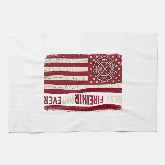 Linge De Cuisine Drapeau vertical vintage papa pompier (Horizontal)