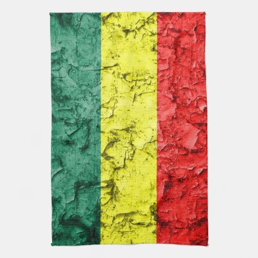 Linge De Cuisine Drapeau vintage de rasta (Vertical)