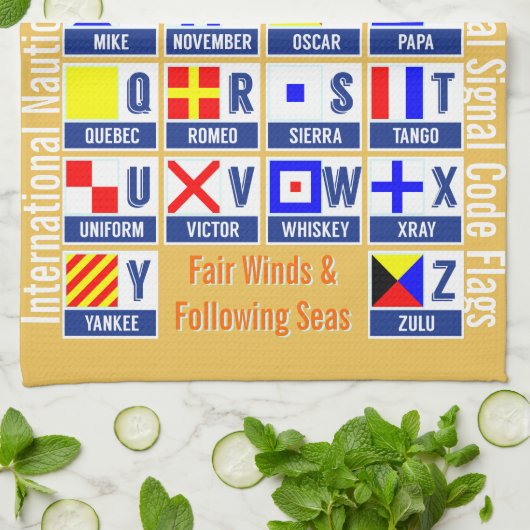 Linge De Cuisine Drapeaux de code maritimes de signal (Plié)