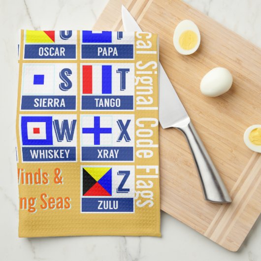 Linge De Cuisine Drapeaux de code maritimes de signal (Quart Plié)