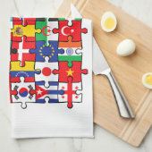 Linge De Cuisine Drapeaux des pays du pavillon international (Quart Plié)