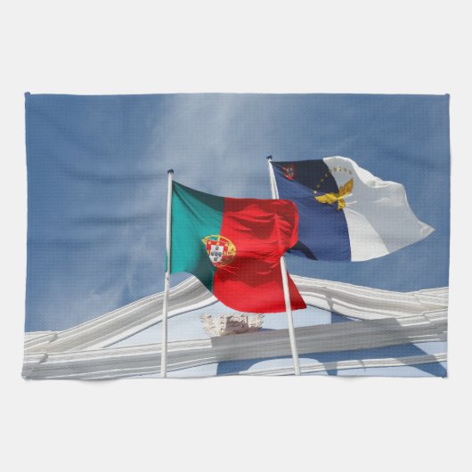 Linge De Cuisine Drapeaux du Portugal et des Açores (Horizontal)