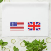 Linge De Cuisine Drapeaux du Royaume-Uni et des États-Unis côte à c (Plié)