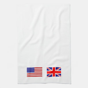 Linge De Cuisine Drapeaux du Royaume-Uni et des États-Unis côte à c