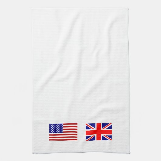 Linge De Cuisine Drapeaux du Royaume-Uni et des États-Unis côte à c (Vertical)