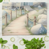 Linge De Cuisine Dreamy Pastel Lighthouse by the Sea (Plié)