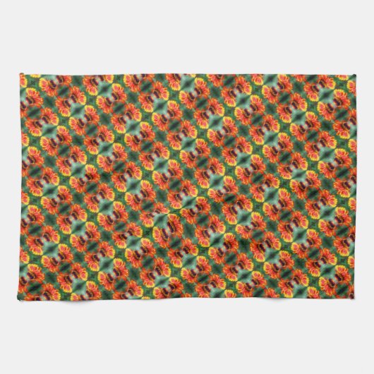 Linge De Cuisine Dreamy Zinnia Flower Pattern (Horizontal)