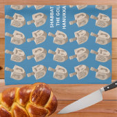 Linge De Cuisine Dreidel Chêne Rustique Hanoukka Couverture Challah