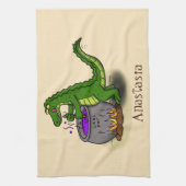 Linge De Cuisine Drôle alligator vert cuisine dessin animé (Vertical)