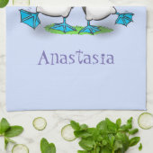 Linge De Cuisine Drôle bleu pieds croisés dessin de dessins animés (Plié)