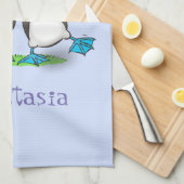 Linge De Cuisine Drôle bleu pieds croisés dessin de dessins animés (Quart Plié)