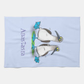 Linge De Cuisine Drôle bleu pieds croisés dessin de dessins animés (Horizontal)