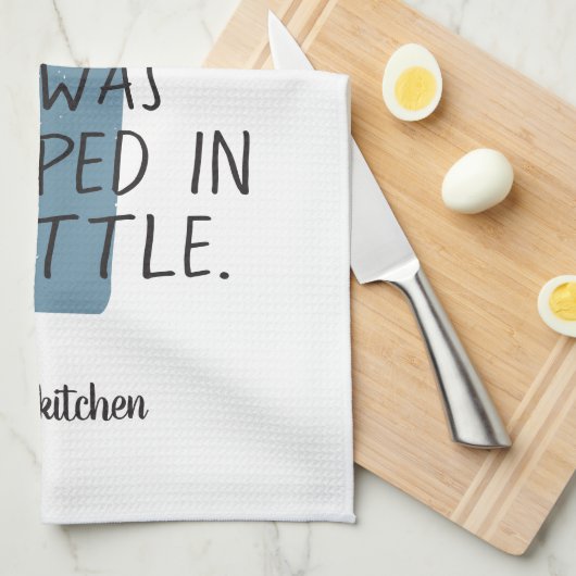 Linge De Cuisine Drôle Bouteille De Vin Dit Nom Bleu Noir Nice (Quart Plié)