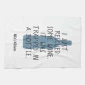 Linge De Cuisine Drôle Bouteille De Vin Dit Nom Bleu Noir Nice (Horizontal)