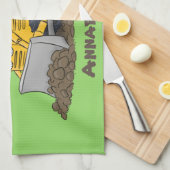 Linge De Cuisine Drôle bulldozer de conduite de taureaux (Quart Plié)