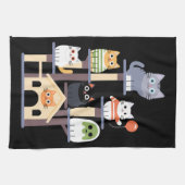 Linge De Cuisine Drôle Cat Horror Movies mignon Halloween Cat Kitty (Horizontal)