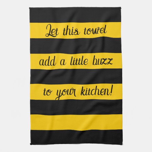 Linge De Cuisine Drôle Citation Abeilles Classic Bumble Bee Stripes (Vertical)