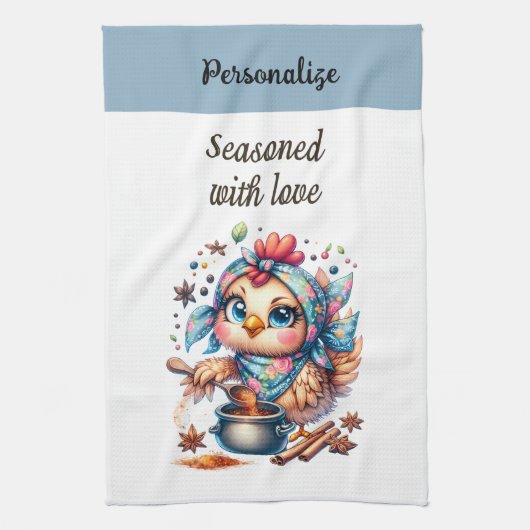 Linge De Cuisine Drôle Citation Amour Cute Cuisine poulet (Vertical)