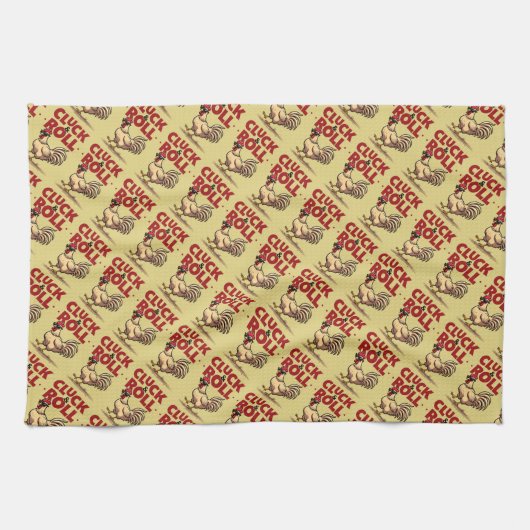 Linge De Cuisine Drôle "Cluck & Roll" Cool Rooster Conception de de (Horizontal)