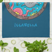 Linge De Cuisine Drôle des créatures marines sous l'eau dessin anim (Plié)