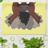 Linge De Cuisine Drôle dessin animé de bison de buffle (Plié)