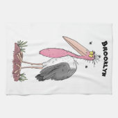 Linge De Cuisine Drôle dessin animé de cigogne en marabou (Horizontal)