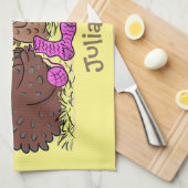 Linge De Cuisine Drôle dessin animé de poulets de tricot (Quart Plié)