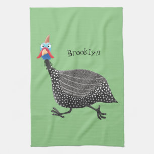 Linge De Cuisine Drôle dessin animé d'oiseau de Guineafowl