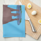 Linge De Cuisine Drôle dessin animé d'orignal heureux (Quart Plié)