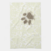 Linge De Cuisine Drôle Empreinte de patte sur le modèle de Damas iv (Vertical)