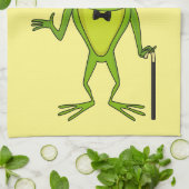 Linge De Cuisine Drôle grenouille avec chapeau dessus dessin animé (Plié)