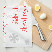 Linge De Cuisine Drôle hiver Snow Citation Typographie (Quart Plié)