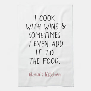 Linge De Cuisine Drôle Humour Vin Dit Nom Noir & Rouge